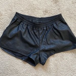Leather shorts